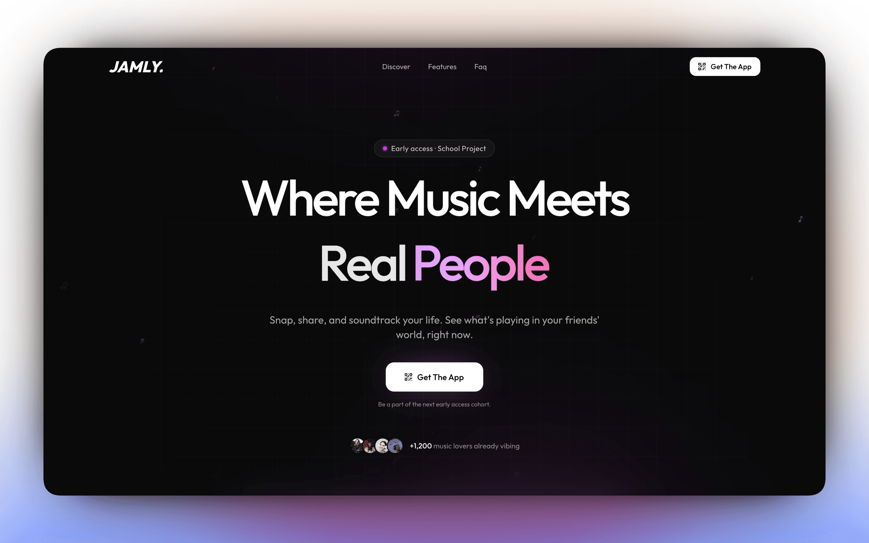 Présente une application de partage de musique et pousse au téléchargement (projet scolaire)